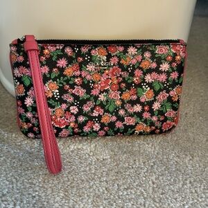 Coach floral wristlet, like new